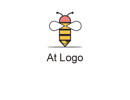 honey bee pencil logo