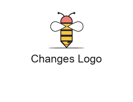 honey bee pencil logo