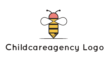 honey bee pencil logo