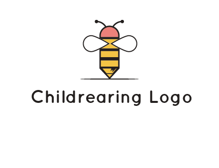 honey bee pencil logo