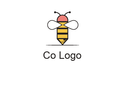 honey bee pencil logo