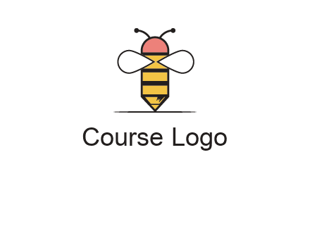 honey bee pencil logo