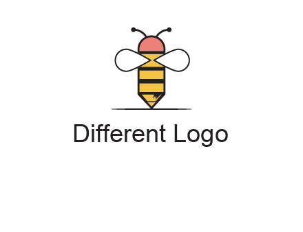 honey bee pencil logo