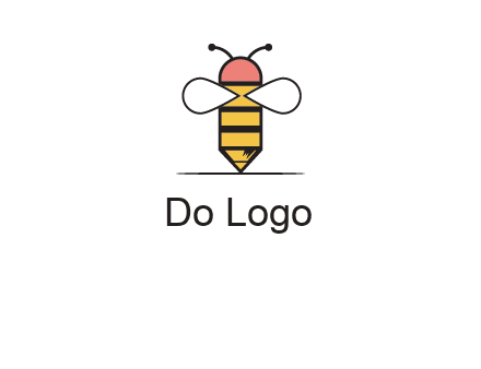 honey bee pencil logo