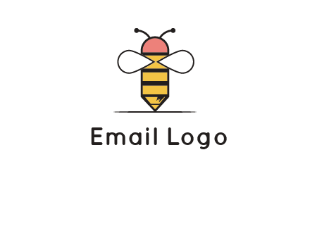 honey bee pencil logo