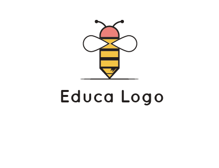 honey bee pencil logo