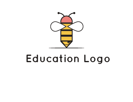 honey bee pencil logo