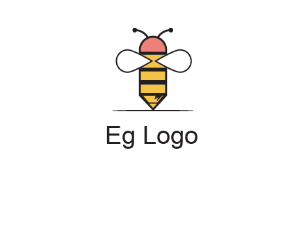 honey bee pencil logo