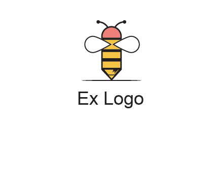 honey bee pencil logo