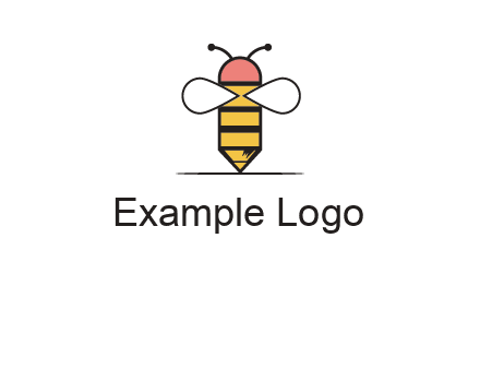 honey bee pencil logo