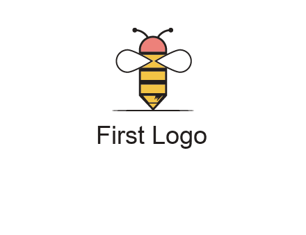 honey bee pencil logo