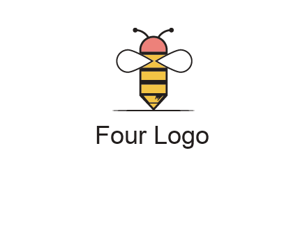 honey bee pencil logo