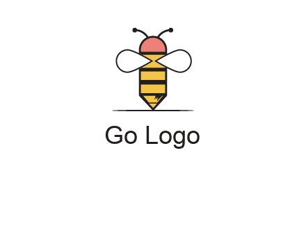 honey bee pencil logo