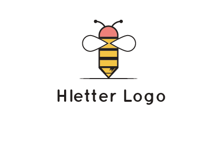 honey bee pencil logo