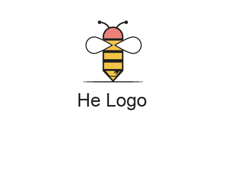 honey bee pencil logo