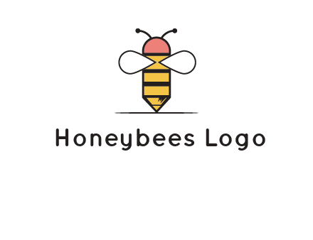 honey bee pencil logo