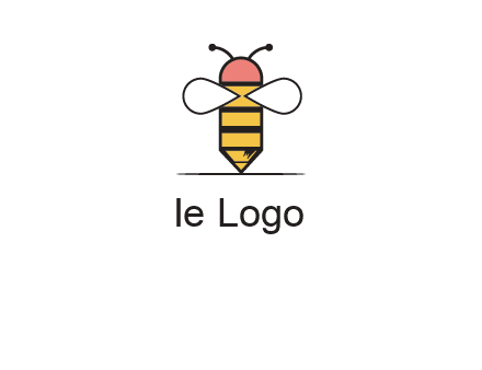 honey bee pencil logo