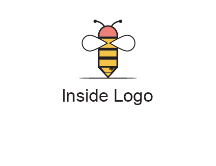 honey bee pencil logo