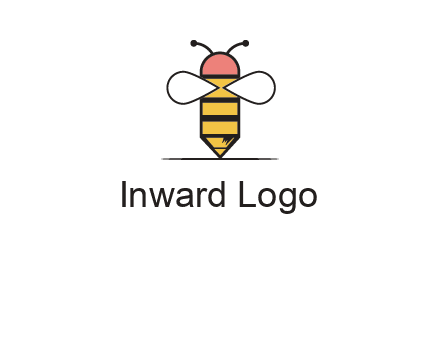 honey bee pencil logo