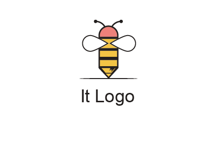 honey bee pencil logo