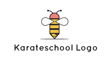 honey bee pencil logo