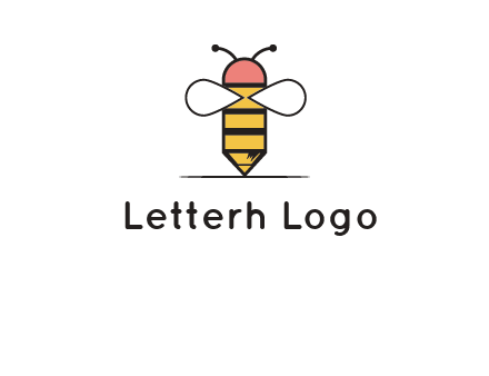 honey bee pencil logo