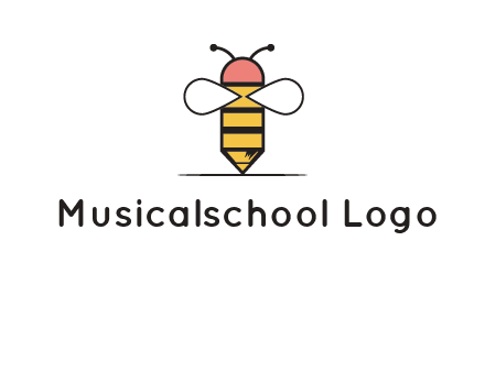honey bee pencil logo