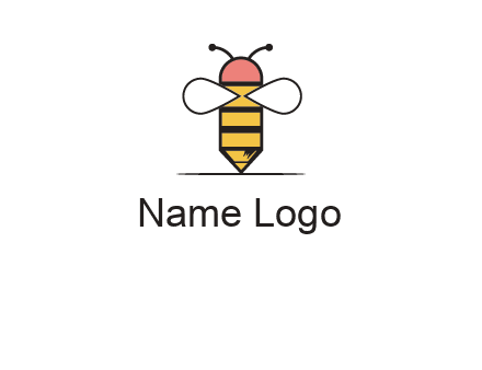 honey bee pencil logo