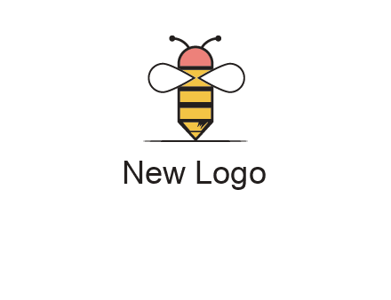 honey bee pencil logo