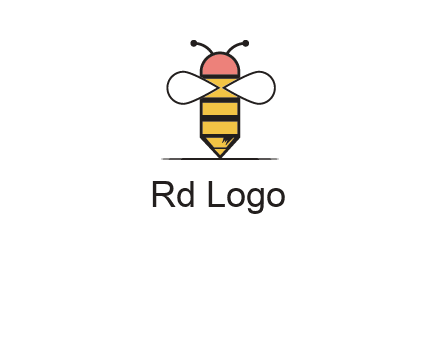 honey bee pencil logo