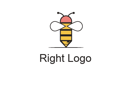 honey bee pencil logo