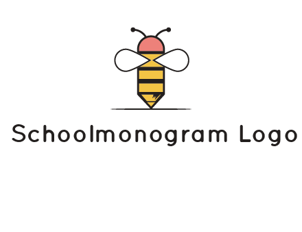 honey bee pencil logo