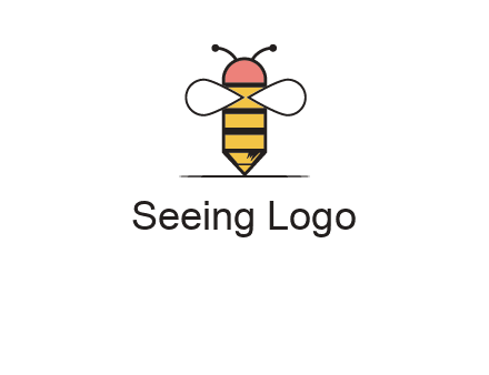 honey bee pencil logo