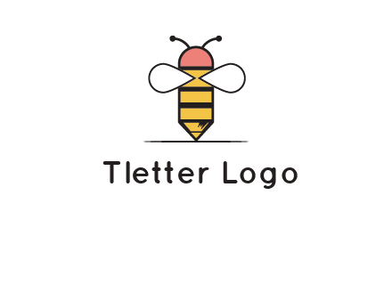 honey bee pencil logo