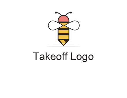 honey bee pencil logo