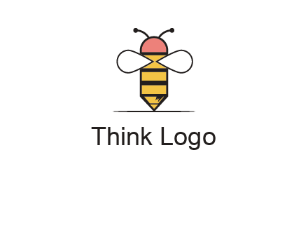 honey bee pencil logo