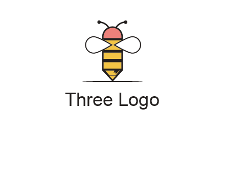 honey bee pencil logo