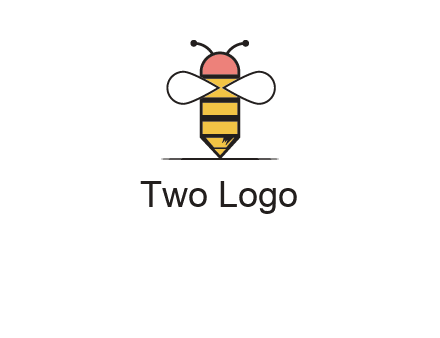 honey bee pencil logo
