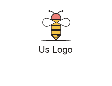 honey bee pencil logo