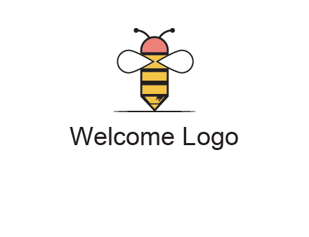 honey bee pencil logo