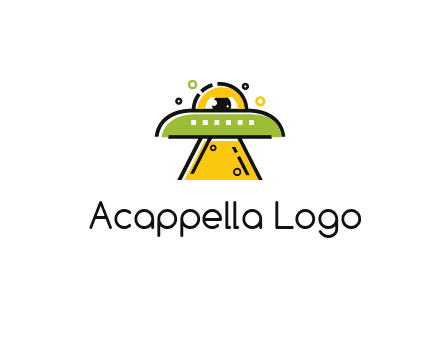 alien eye and spaceship logo