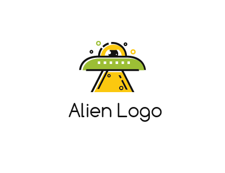 alien eye and spaceship logo