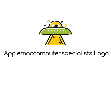 alien eye and spaceship logo