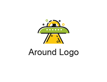 alien eye and spaceship logo