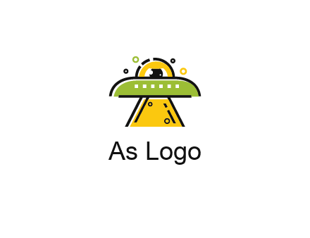 alien eye and spaceship logo