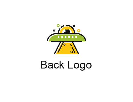 alien eye and spaceship logo