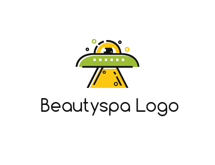 alien eye and spaceship logo