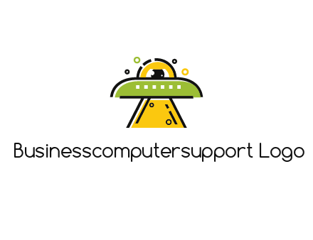 alien eye and spaceship logo