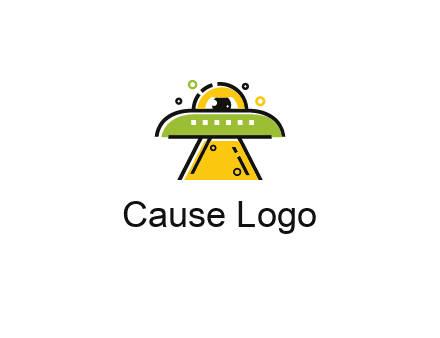 alien eye and spaceship logo