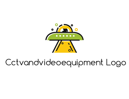 alien eye and spaceship logo